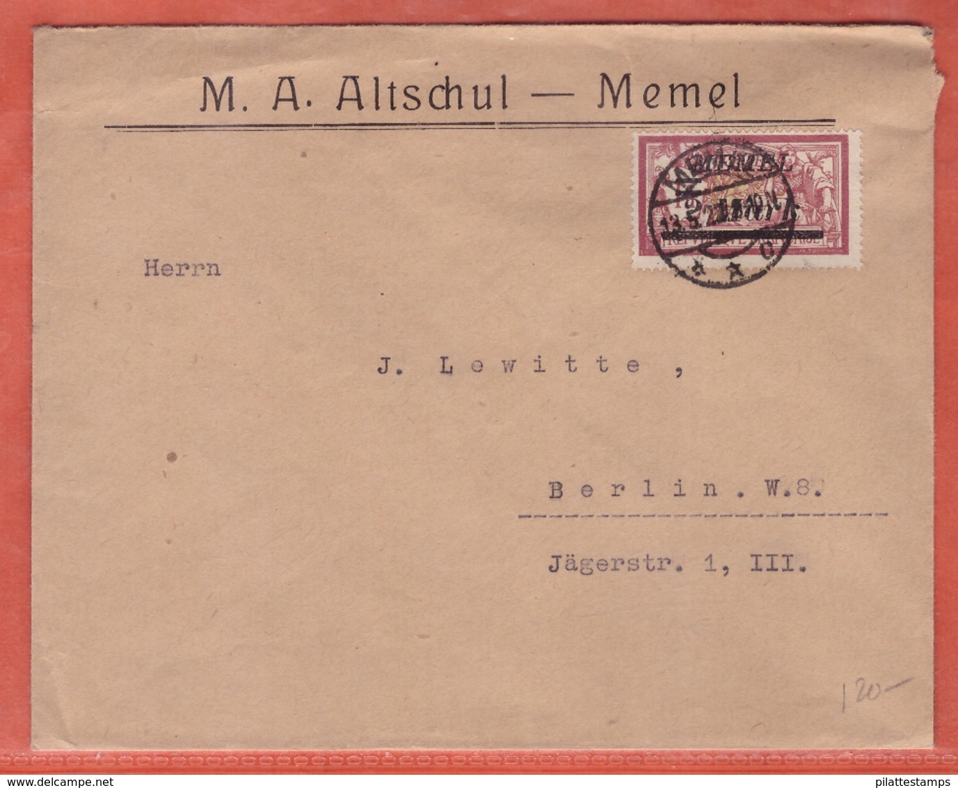 MEMEL LETTRE DE 1922 DE MEMEL POUR BERLIN ALLEMAGNE - Lettres & Documents