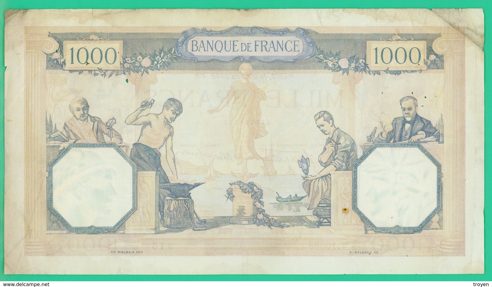 1000 Francs - France - Cérès - N° 313/T.10099 - 20-06-1940 - TB+ - - 1 000 F 1927-1940 ''Cérès Et Mercure''