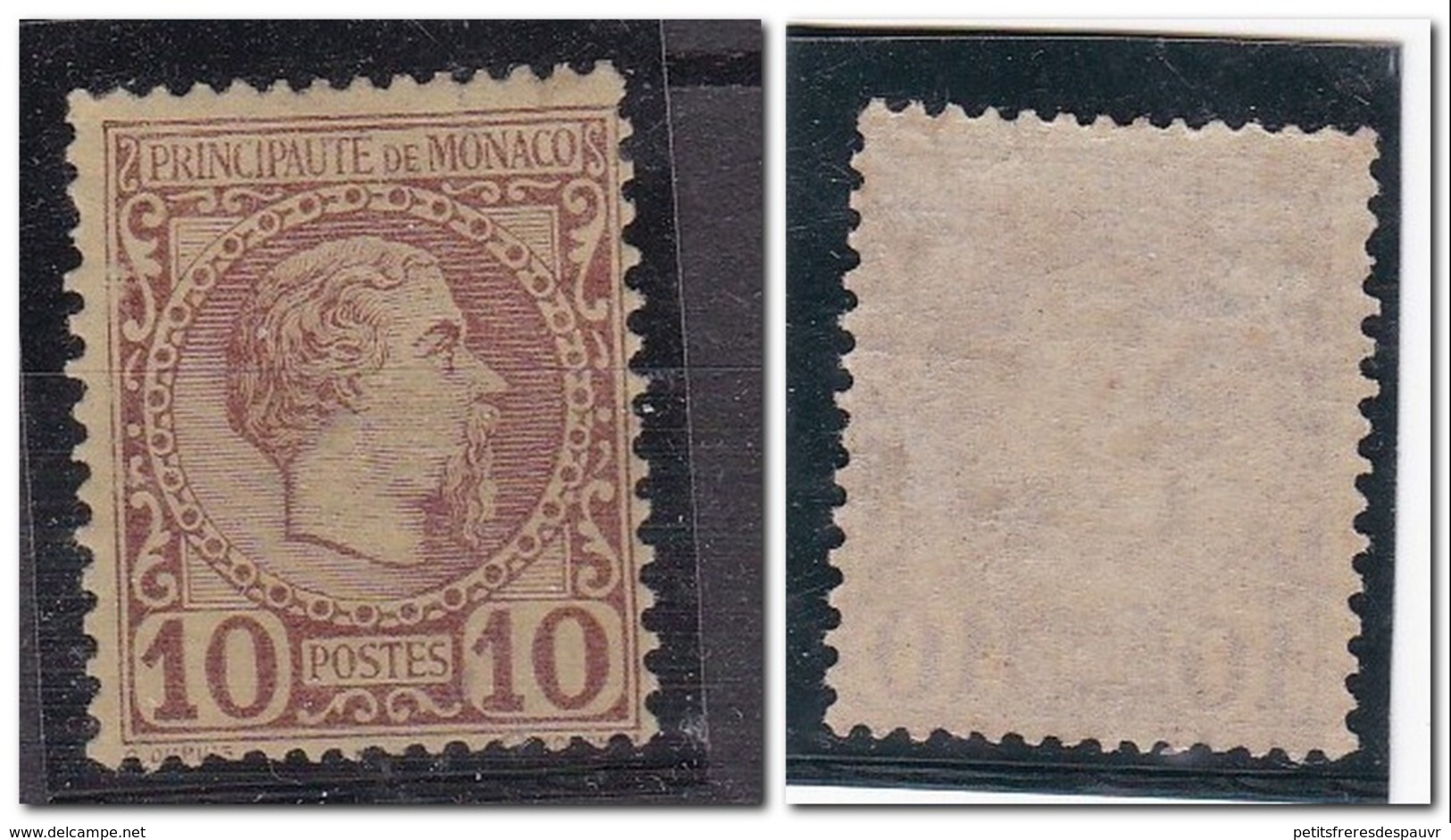 MONACO 1885 - Charles III 10 Centimes Lilas-brun S/jaune YT N° 4 - ** Neuf Sans Charnière MNH - Neufs