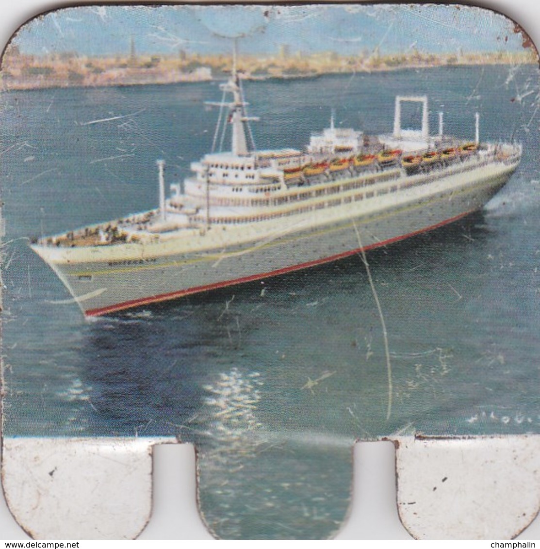 Figurine Publicitaire Huilor Dulcine Samo Crémolive - Bateau Le Rotterdam - Pays-Bas 1959 - Années 60/70 - Tôle - Sonstige & Ohne Zuordnung