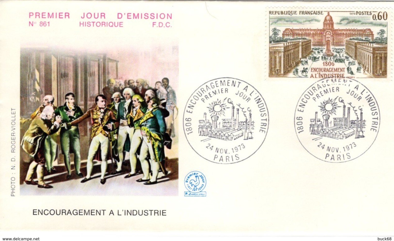 FRANCE 1775 FDC Enveloppe Premier Jour Napoléon Bonaparte Encouragement à L'industrie - 1970-1979