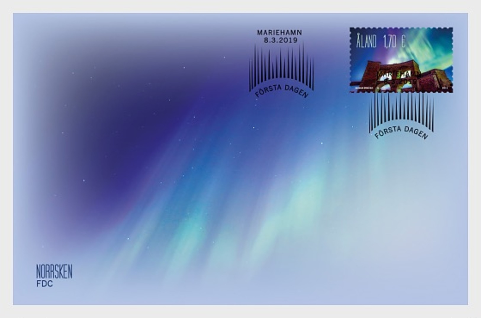 H01 Aland Islands 2019 Aurora Borealis - Northern Lights FDC - Aland