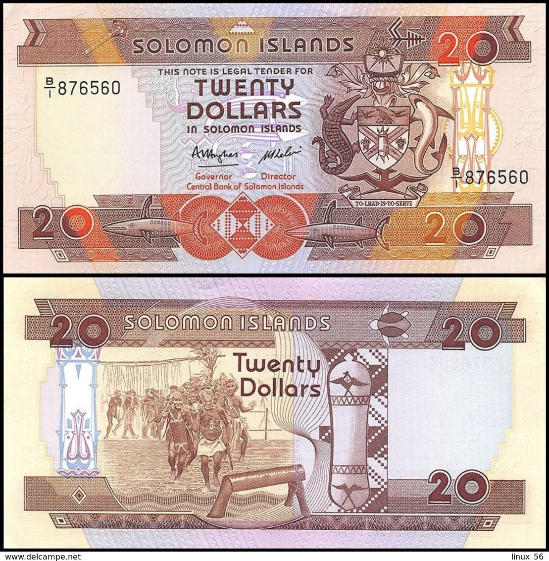 SOLOMON ISLANDS - 20 Dollars Nd.(1986) UNC P.16 - Solomon Islands