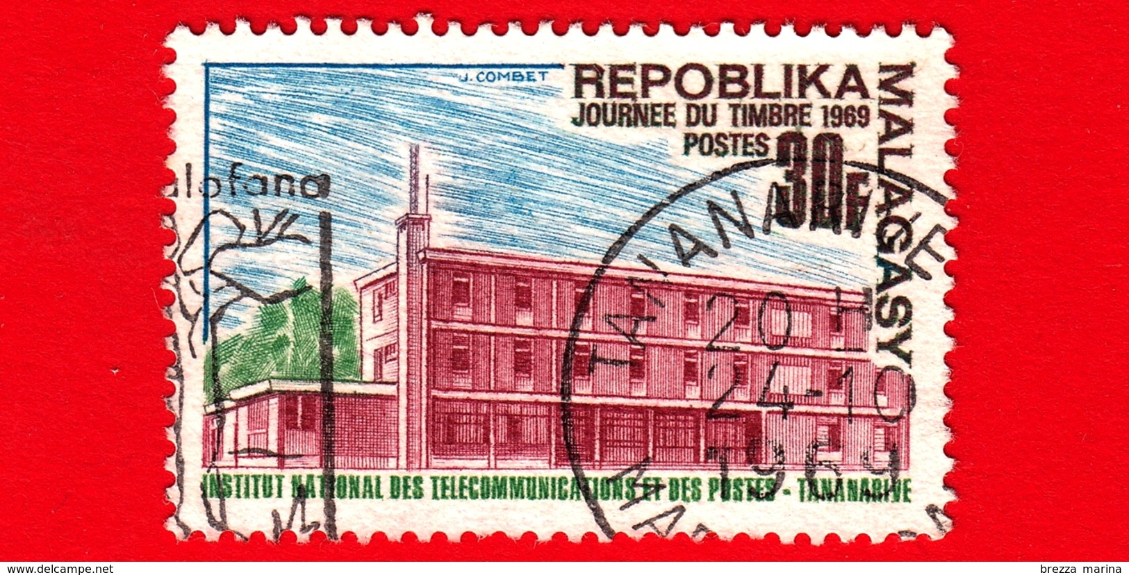 MADAGASCAR - Usato - 1969 - Telecomunicazioni - National Institute Of Telecommunications And Post - 30 - Madagascar (1960-...)