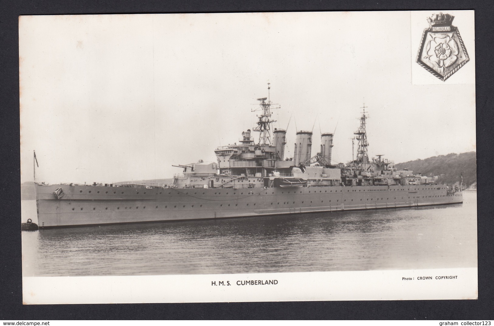 RPPC Modern Real Photo Postcard HMS Cumberland Royal Navy Ship Boat RP PC - Warships