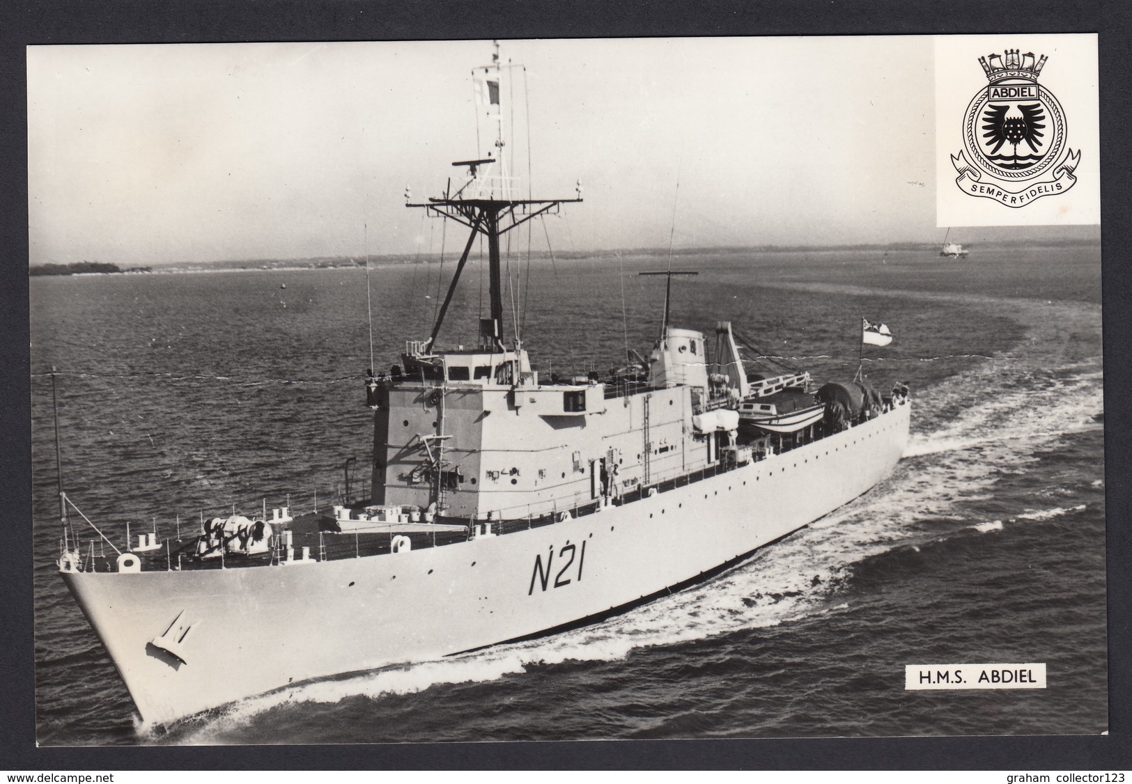 RPPC Modern Real Photo Postcard HMS Abdiel Royal Navy Ship Boat RP PC - Warships