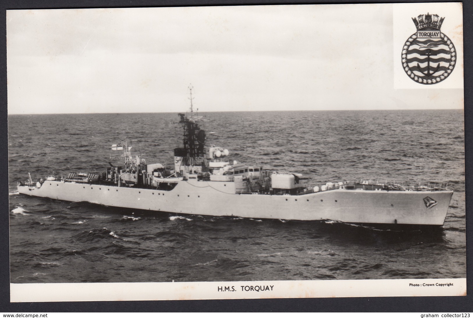 RPPC Modern Real Photo Postcard HMS Torquay Whitby Class Frigate Ship Royal Navy - Warships