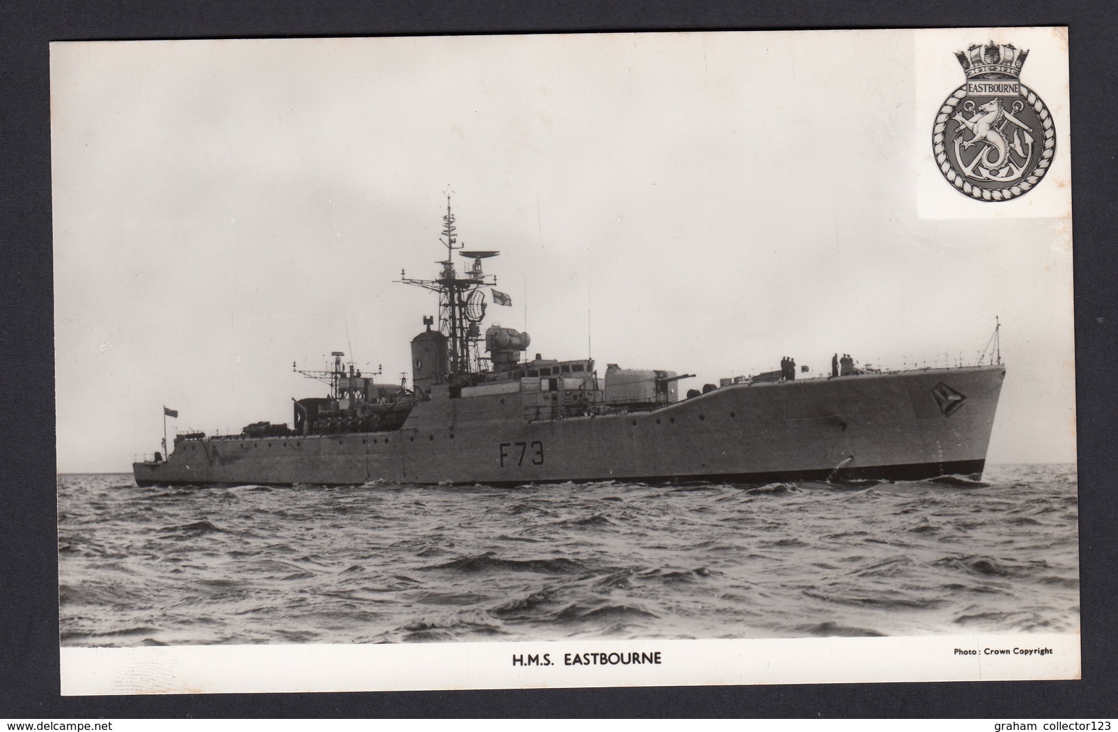 RPPC Modern Real Photo Postcard HMS Eastbourne Whitby Frigate Ship Royal Navy - Warships