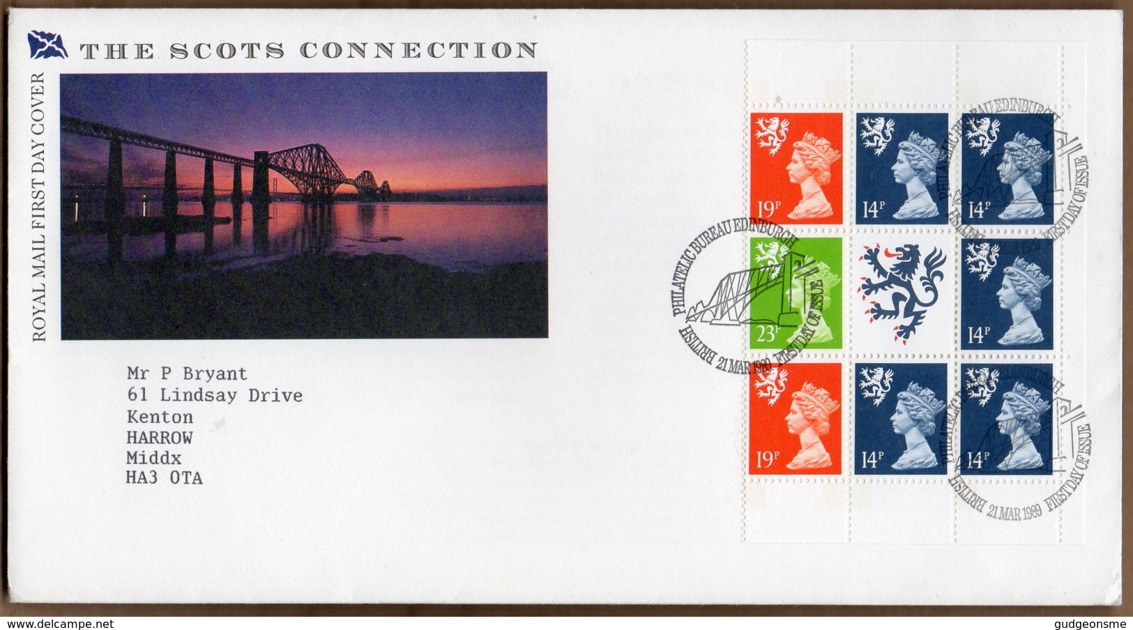 1989 21 March Scots Connection PANE FDC EDINBURGH - Escocia