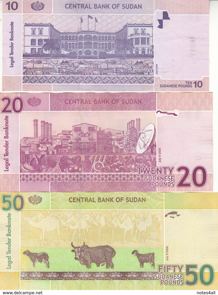 SUDAN 1 2 5 10 20 50 POUNDS 2006 P-64 65 66 67 68 69 EF/XF Crisp SET - Sudan