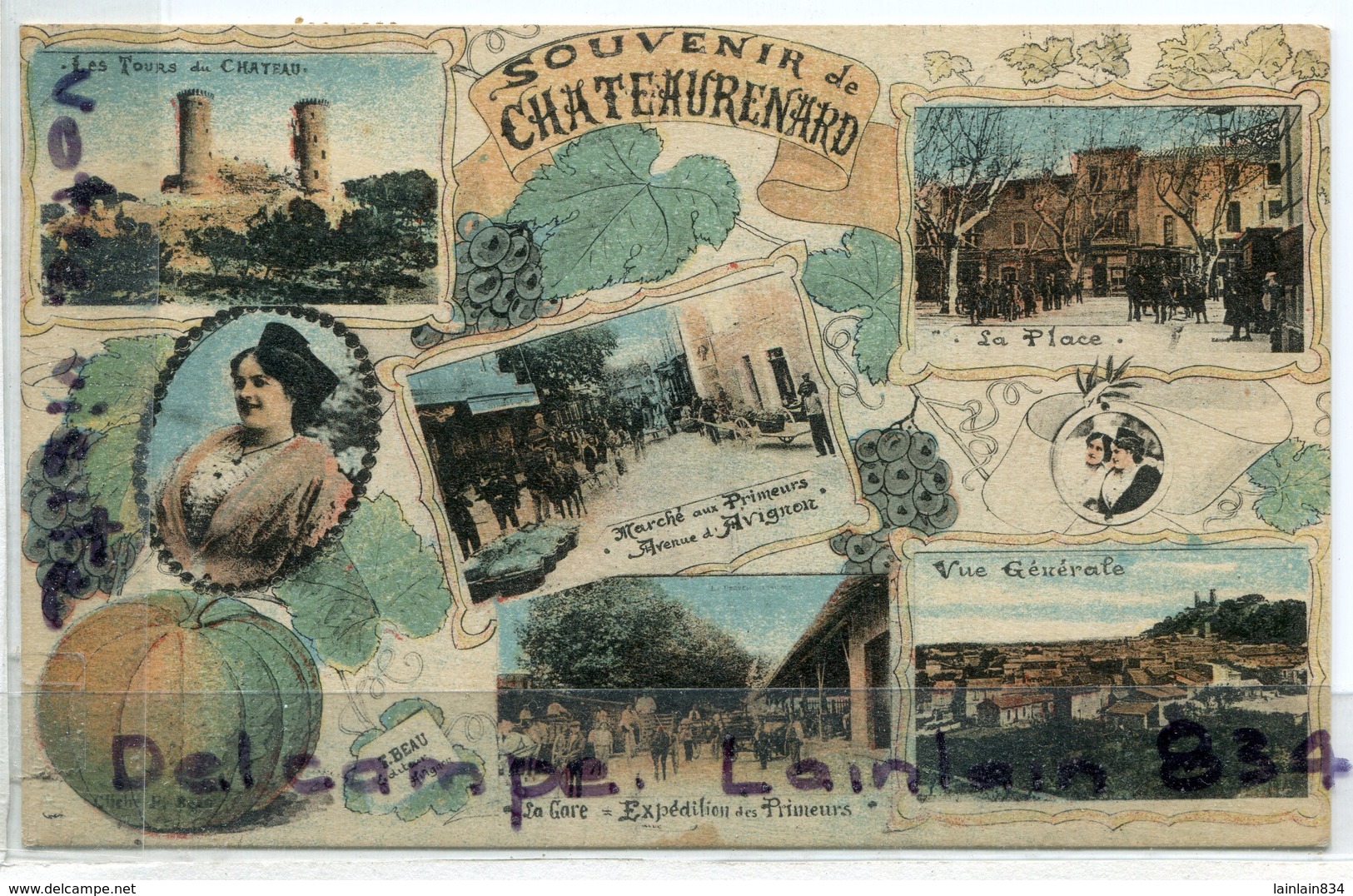- Souvenir De CHATEAURENARD - ( Bd Rh. ), Multi Vues, 7 Vues, épaisse, écrite, 1910, TTBE, Scans. - Chateaurenard