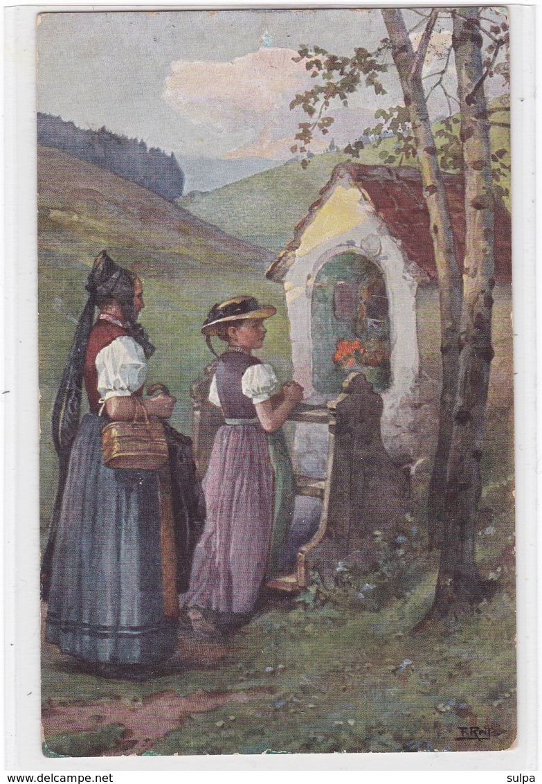 Fr. Reiss, Schwarzwalder Leben. Trachtenfrauen, Bildstock - Kaulbach, Hermann