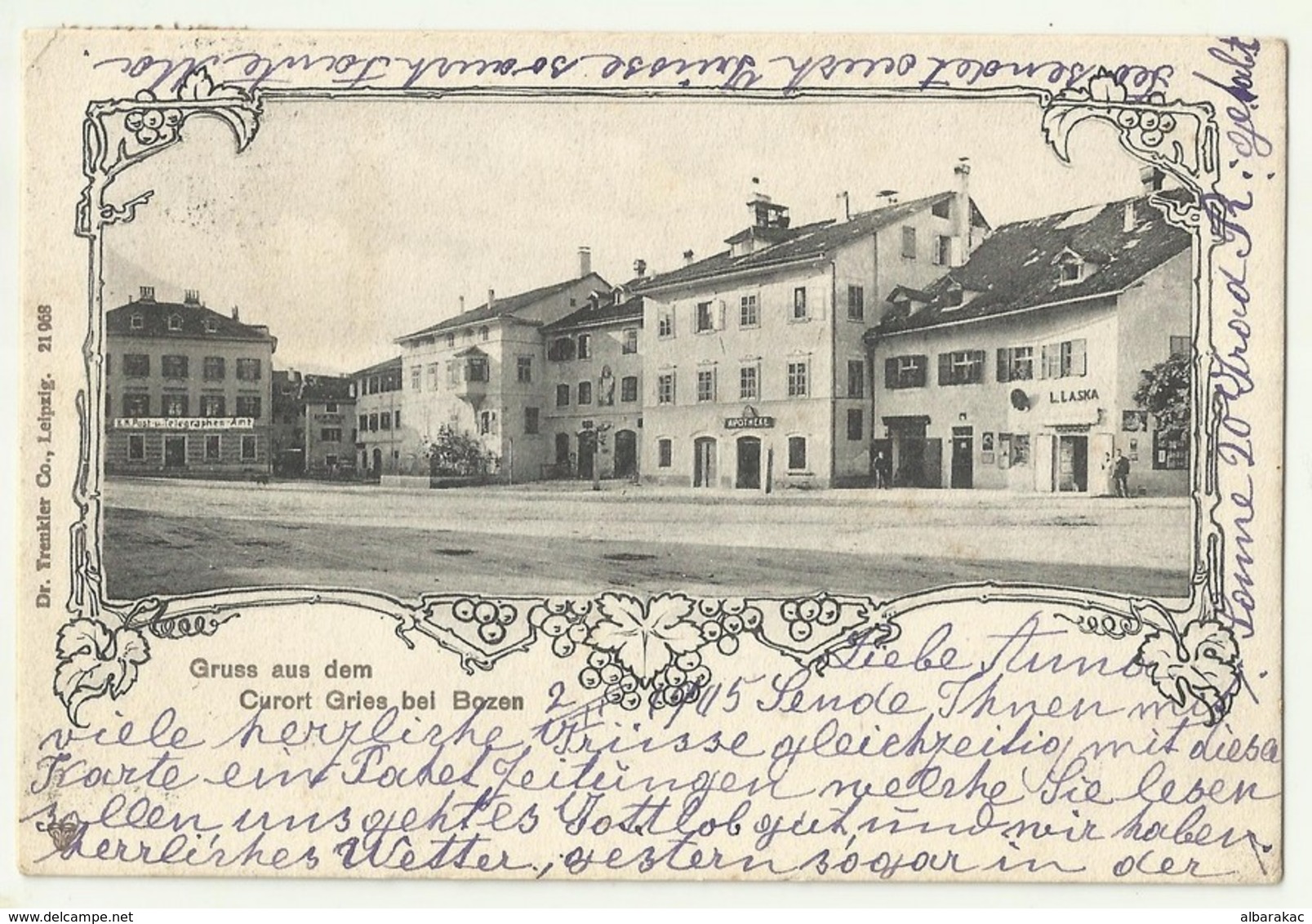 Gruss Aus Curort Gries Bozen , Apotheke Used 1905 - Bolzano (Bozen)