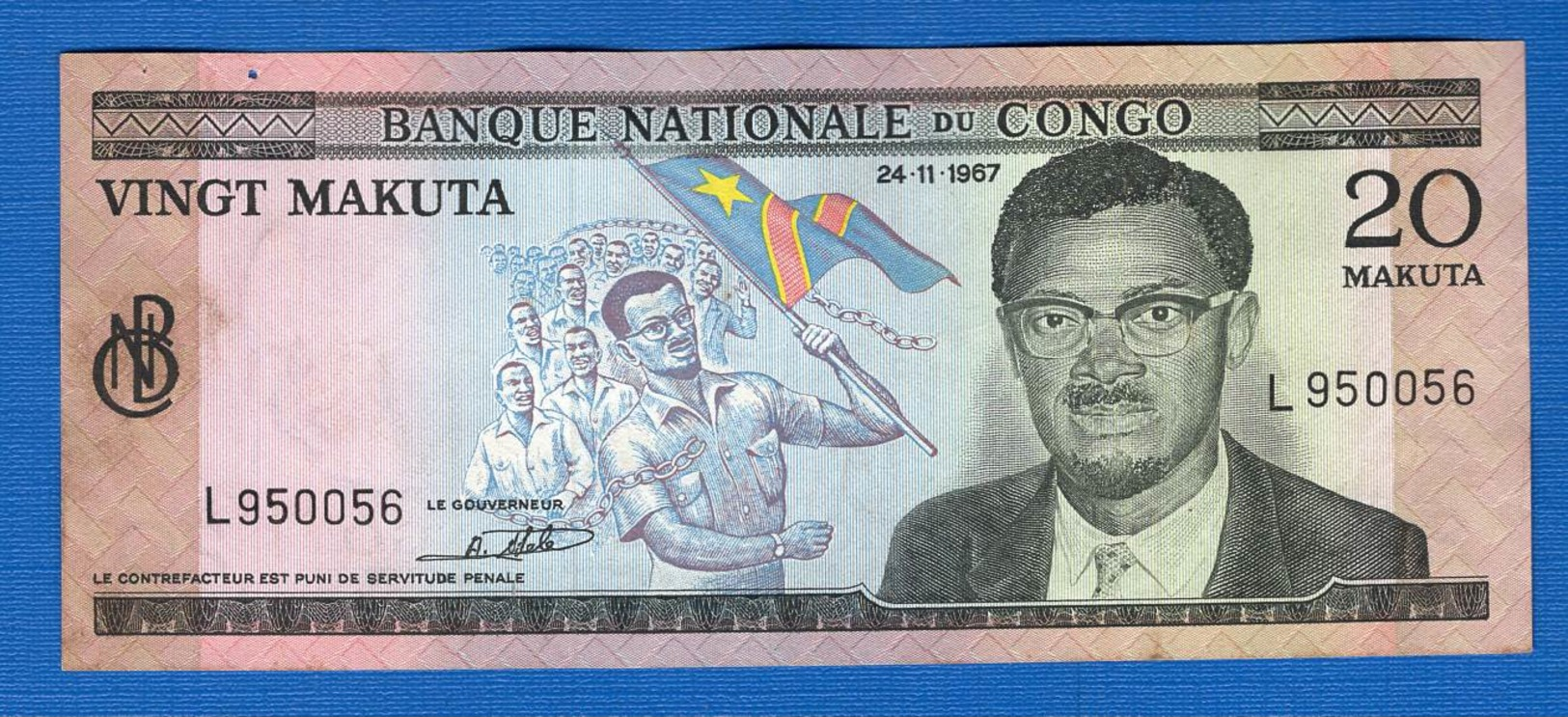 Congo    20  Makuta  Du  24/11/1967 - République Du Congo (Congo-Brazzaville)