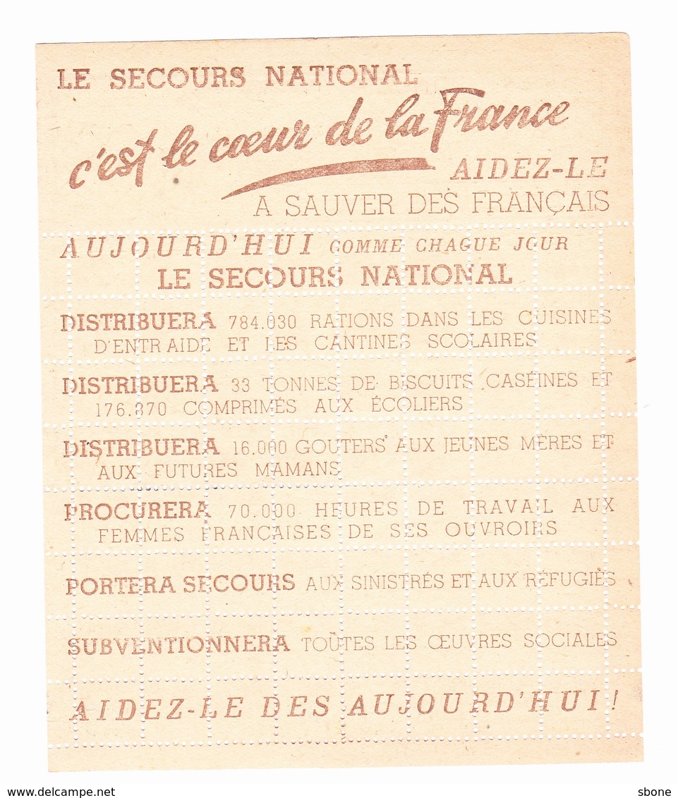 Tickets De Rationnement 1939 1945 - Pain T - Secours National - 1939-45