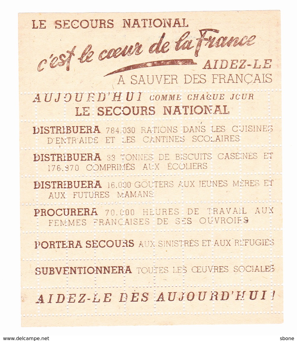 Tickets De Rationnement 1939 1945 - Pain C - Secours National - 1939-45