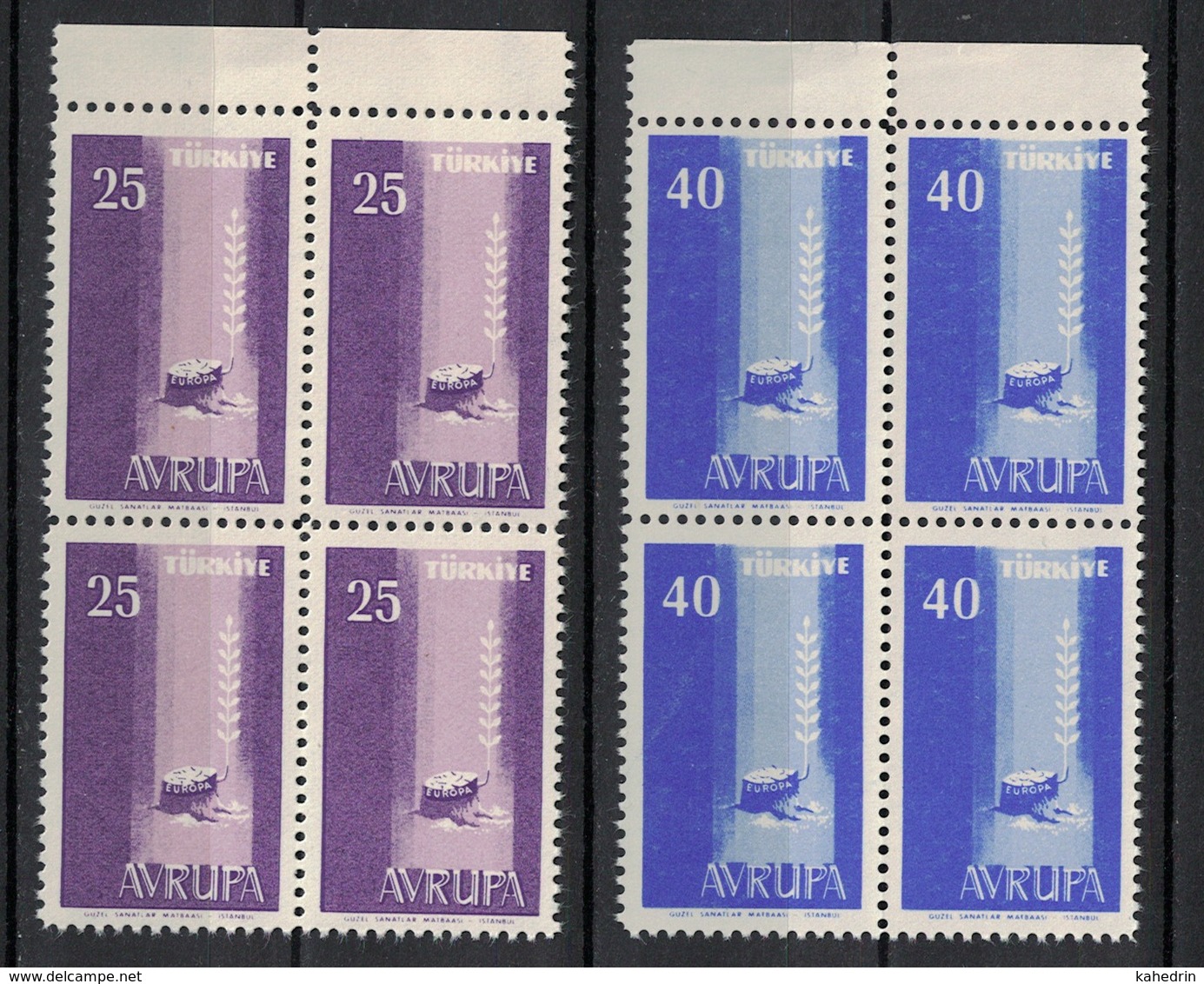 Turkey/Turquie/Türkei 1958, Europa - Avrupa **, MNH, Block Of 4 - Ongebruikt