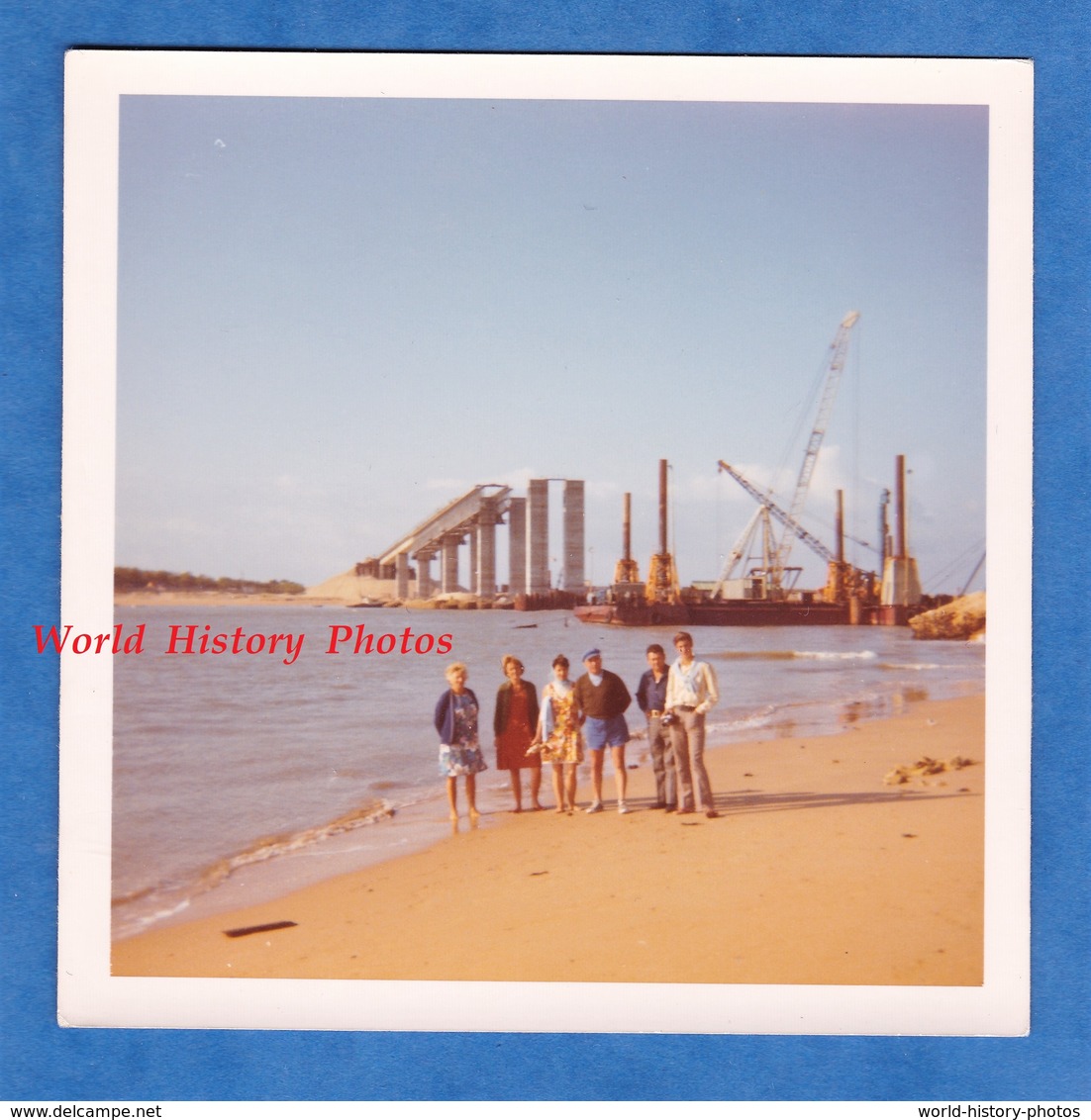 Photo Ancienne Snapshot - NOIRMOUTIER - Construction Du Pont - Aout 1970 - Ile Vendée Passage Du Gois - Luoghi