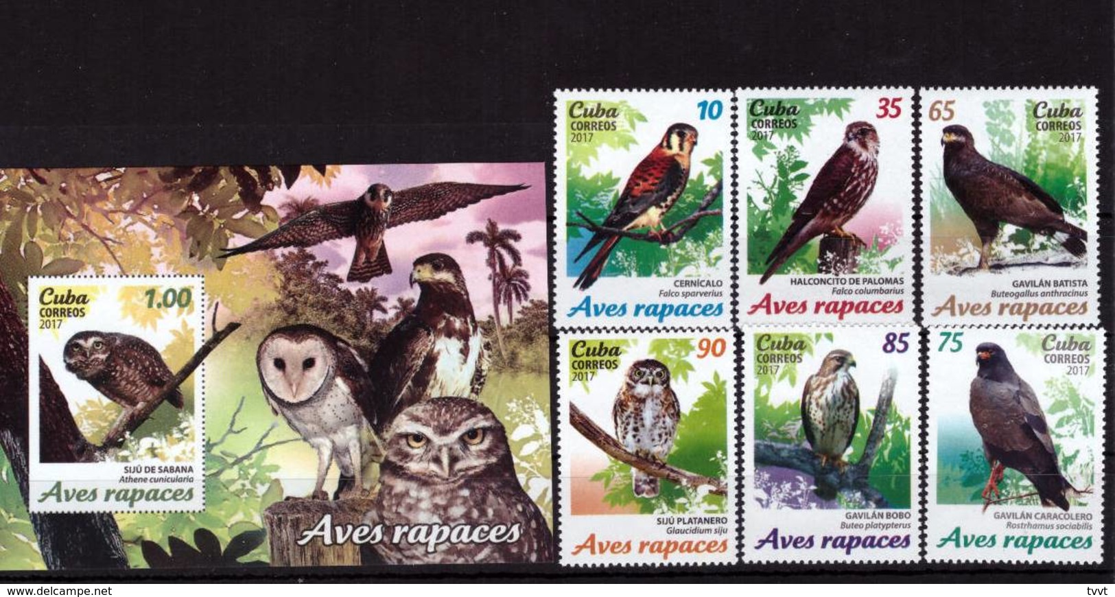 Cuba, 2017. Birds (set+block) (02) - Owls