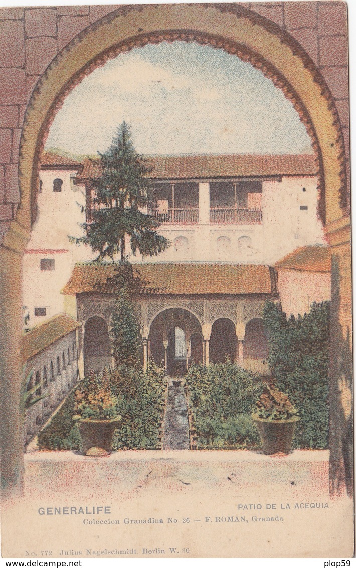 Cpa 2 Scans -Granada El Generalife Patio De La Acequia - Granada