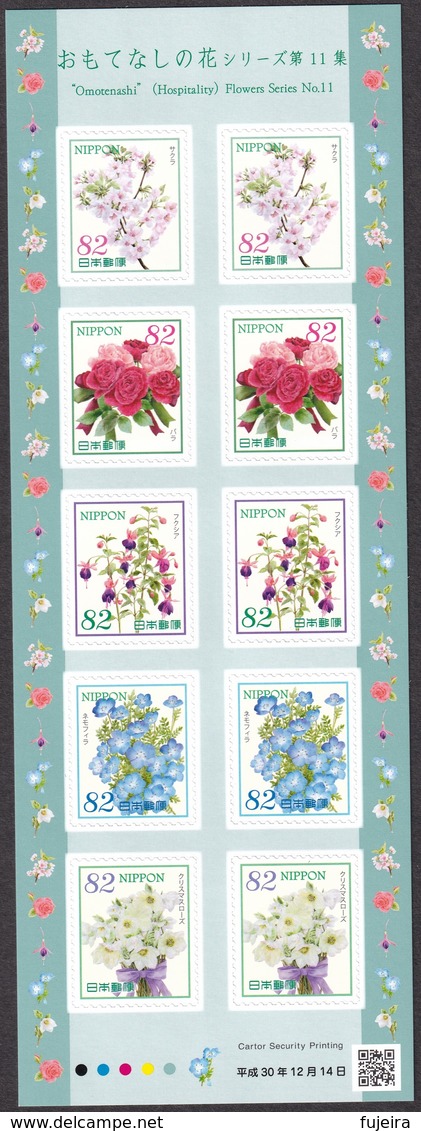 (ja1229) Japan 2018 Hospitality Flowers No.11 82y MNH - Neufs