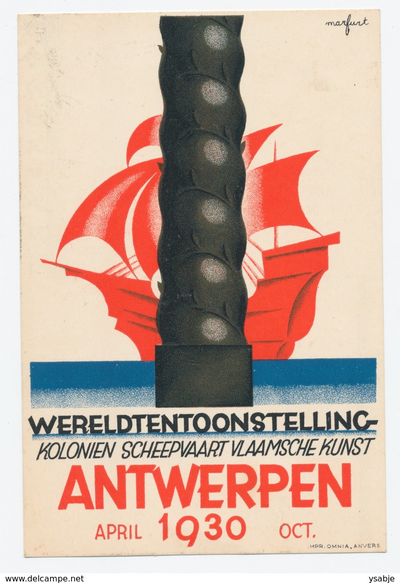 Wereldtentoonstelling 1930 - Kolonien Scheepvaart Vlaamsche Kunst - Marfurt - Antwerpen