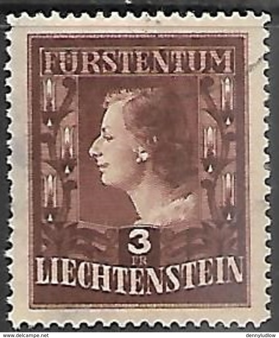 Liiechtenstein   1951   Sc#260  3fr Princess Used  2016 Scott Value $110 - Used Stamps