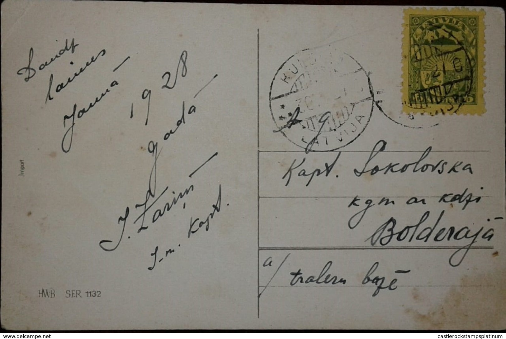 O) 1930 LATVIA, ARMS AND STARS FOR VIDZEME KUERZEME AND LATGALE, POSTAL  CARD XF - Latvia