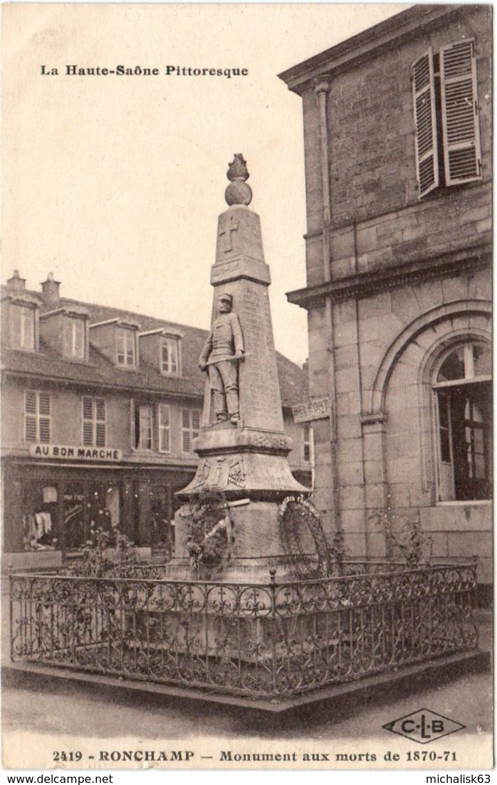 4PE 546. RONCHAMP - MONUMENT AUX MORTS DE 1870 - 1871 - Autres & Non Classés