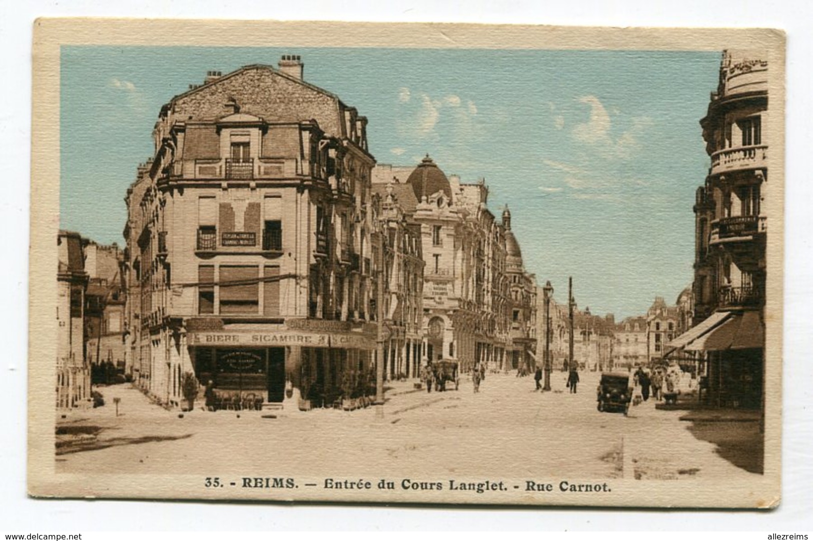 CPA   51 : REIMS Cours Langlet Rue Carnot    VOIR DESCRIPTIF §§§ - Reims