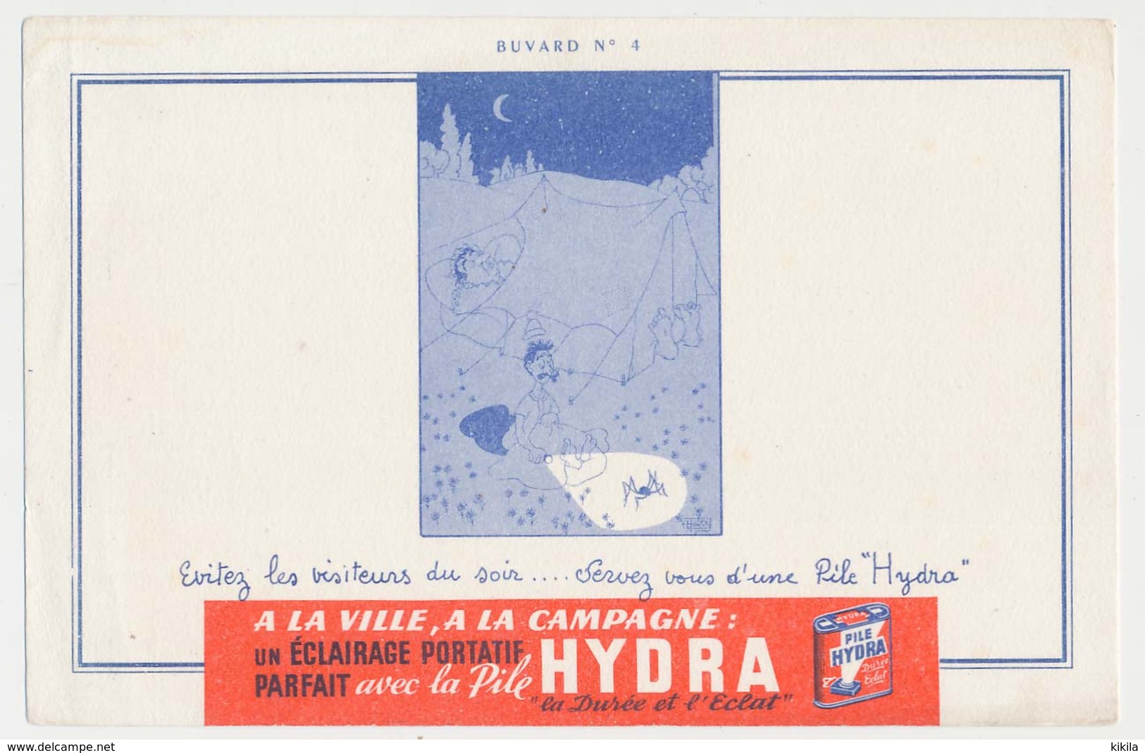 Buvard 20.9 X 13.5 Pile électrique HYDRA Dessin De DUBOUT N° 4 Camping - Electricité & Gaz