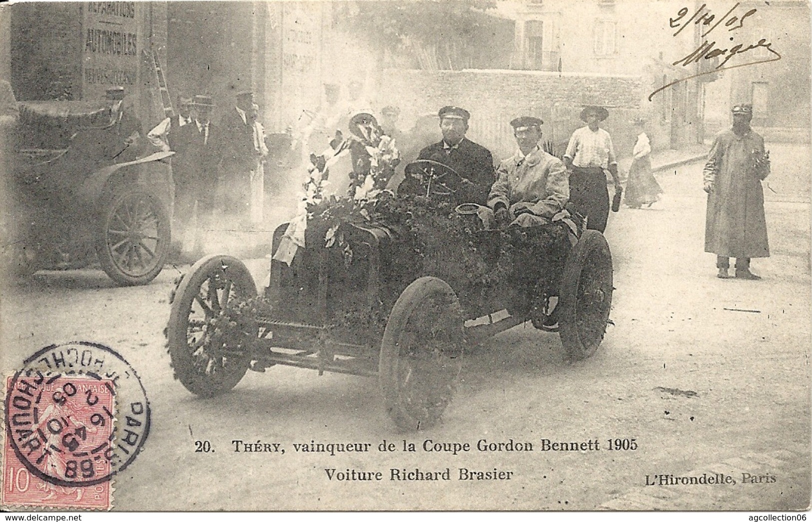 *CIRCUIT D'AUVERGNE. VAIQUEUR DE LA COUPE GORDON BENNETT 1905. VOITURE RICHARD BRASIER - Autobús & Autocar