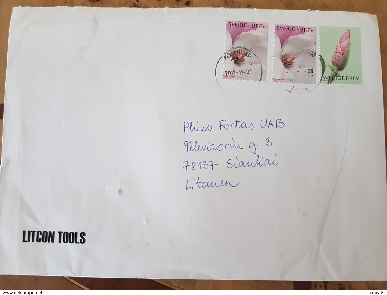 Sweden Sverige Cover Sent To Lithuania 2017 - Lettres & Documents