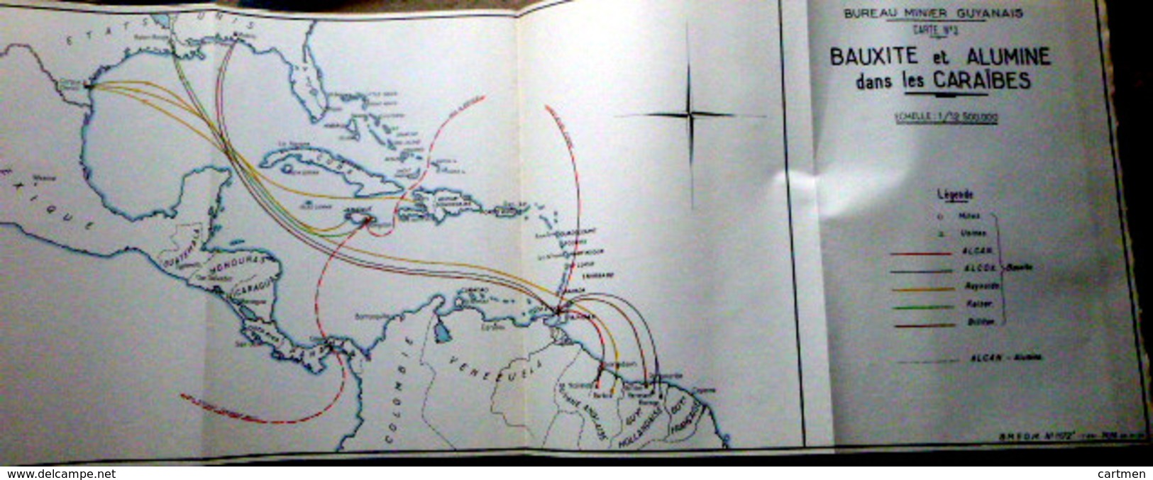 GUYANE BAUXITE DE KAW DOSSIER DE PROSPECTION ET  D'EXPLOITATION TROIS IMPORTANTS DOCUMENTS AVEC CARTES ET GRAVURES 1955