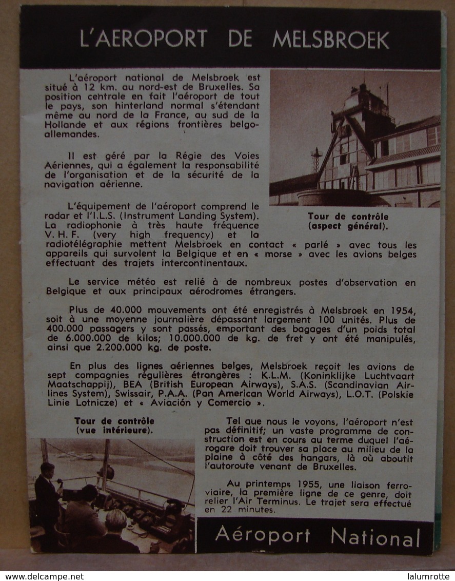 Pu. 81. Petit Feuillet Publicitaire De 8 Pages Sur L’aéroport De  Melsbroek, La Sabena, Les Avions, Visite Guidée - Advertising