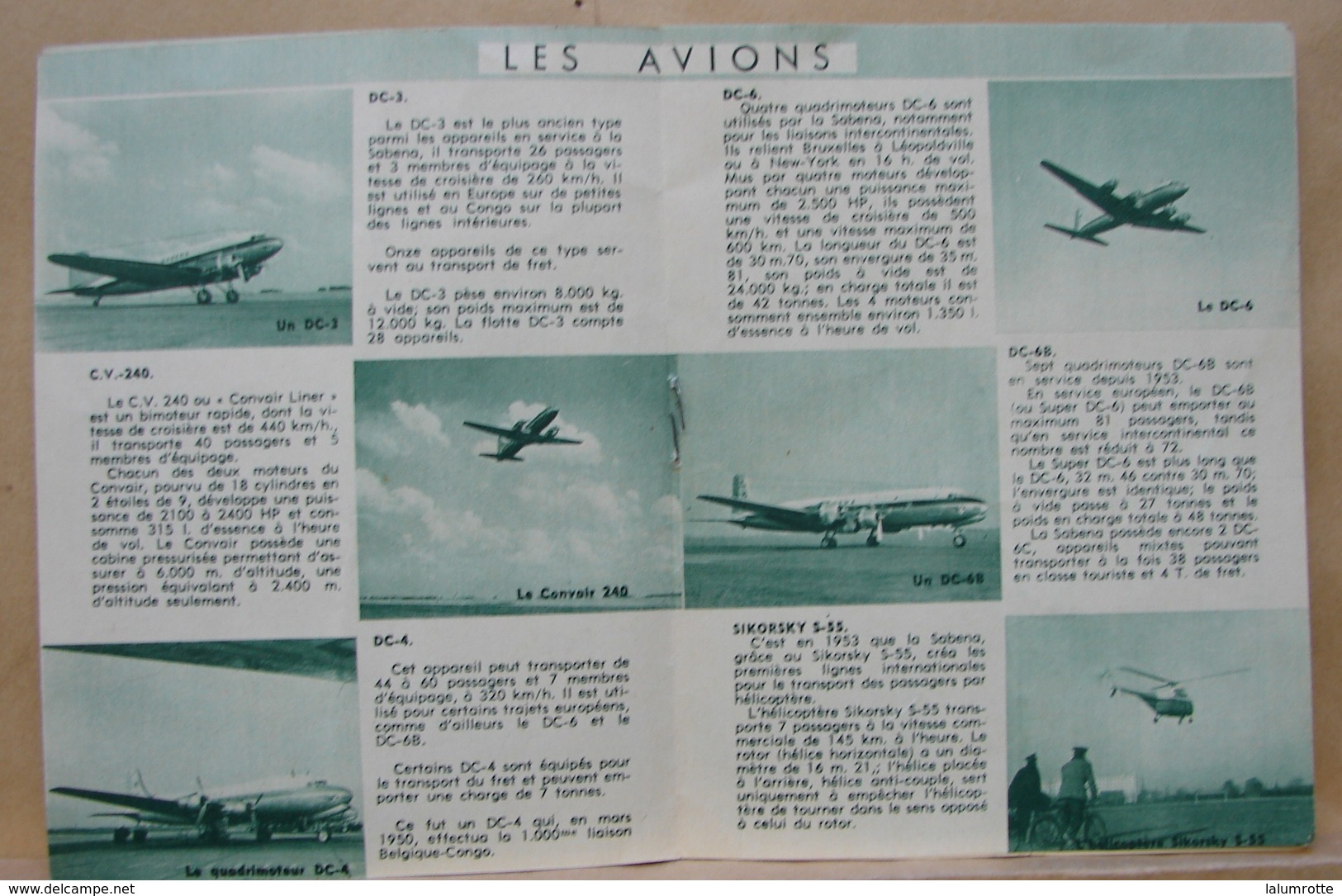 Pu. 81. Petit Feuillet Publicitaire De 8 Pages Sur L’aéroport De  Melsbroek, La Sabena, Les Avions, Visite Guidée - Advertising