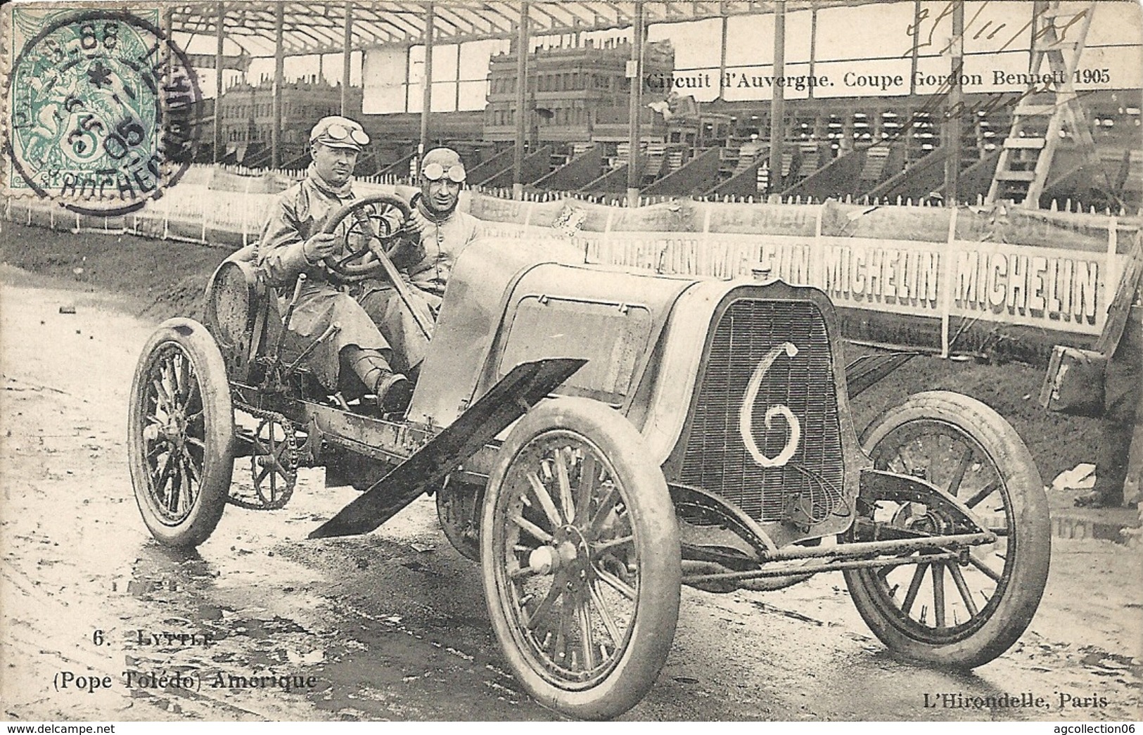 *CIRCUIT D'AUVERGNE. COUPE GORDON BENNETT 1905. N°6 LYTTLE ( POPE TOLEDO ) AMERIQUE - Bus & Autocars