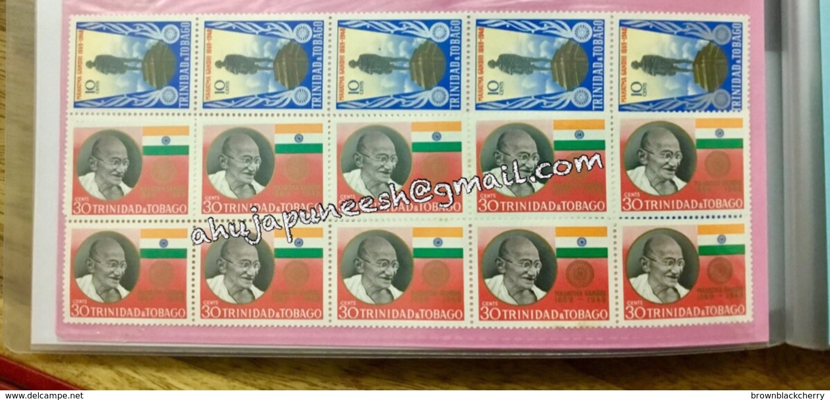 Gandhi Trinidad N Tobago Mnh Block Of 10 X Stamp Sets Complete - India Nobel People - Mahatma Gandhi