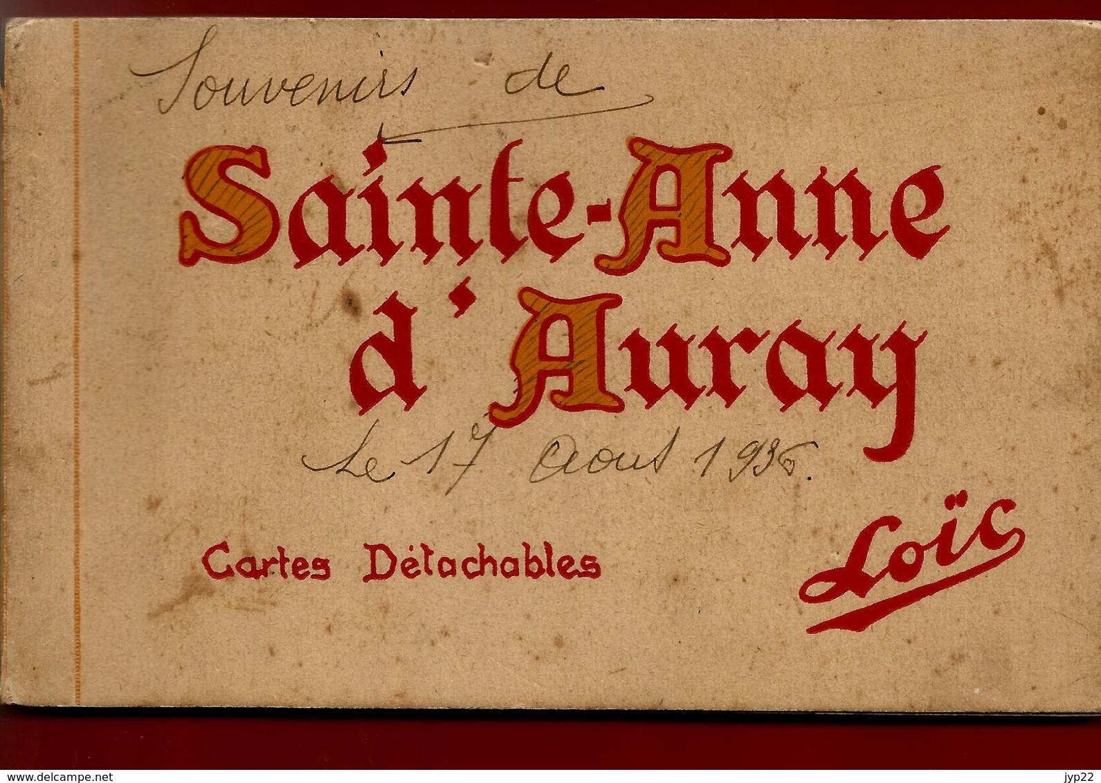 Carnet Complet 10 CP Anciennes 56 Sainte Anne D' Auray - Ed Loïc Laurent Nel - Daté Du 17-08-1936 - Sainte Anne D'Auray