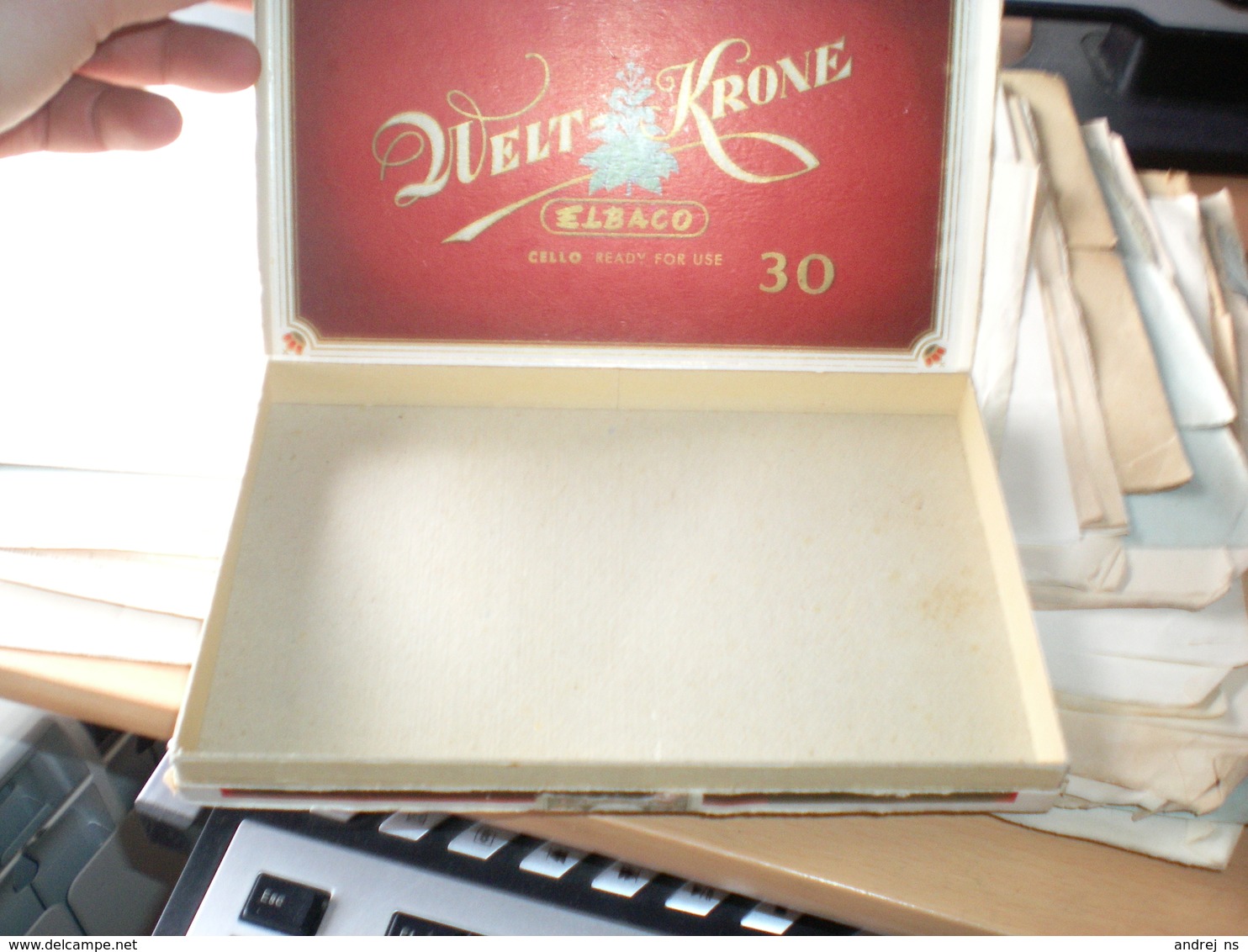 Old Cardboard Box Duelt Krone Elbaco Cello Ready  For Use 30 10 Zigarren - Boites à Tabac Vides