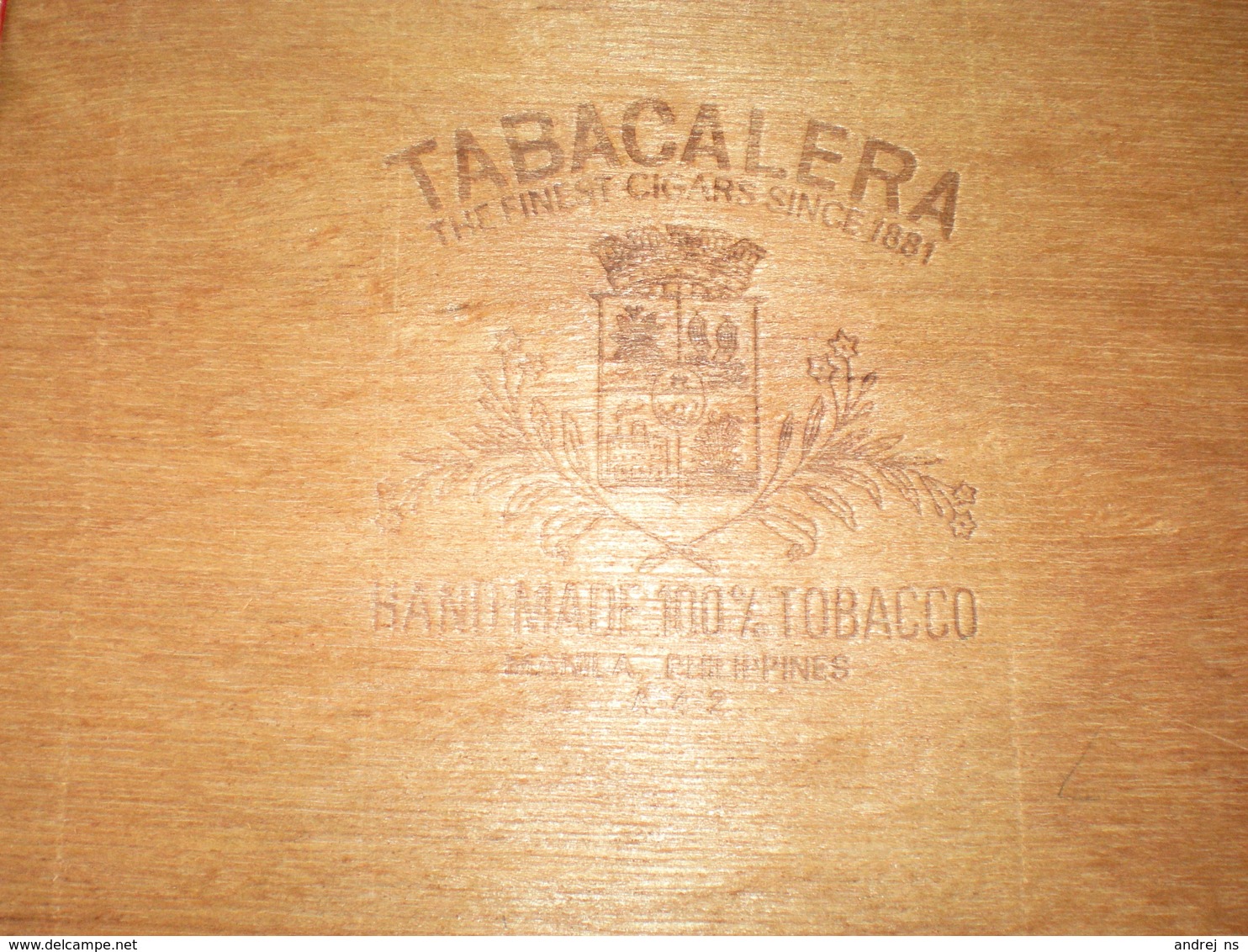 Old Wooden Box Tabacalera 25 coronas Larges Especiales  Flor Fina  big box