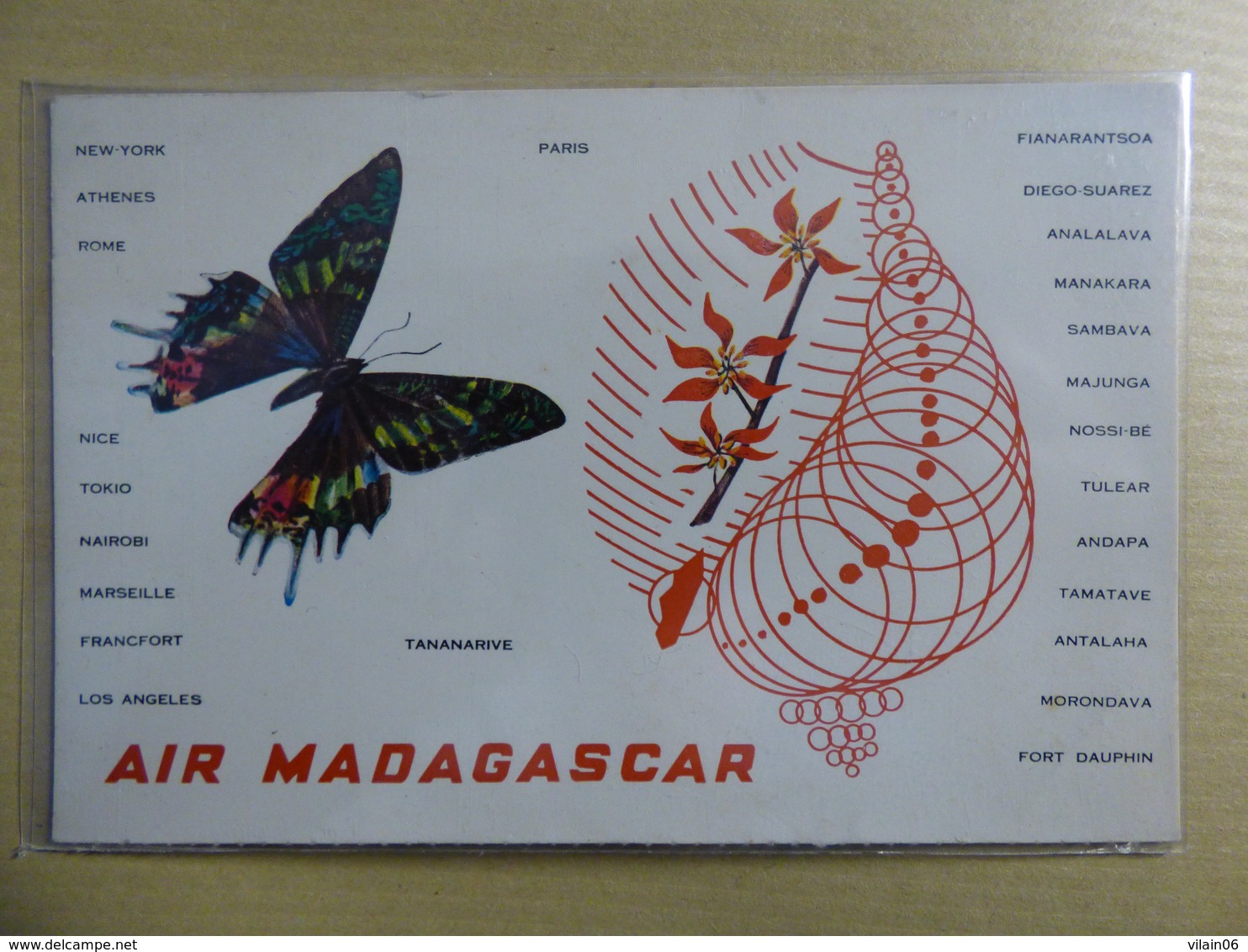 AIR MADAGASCAR    AIRLINE ISSUE / CARTE COMPAGNIE - 1946-....: Ere Moderne