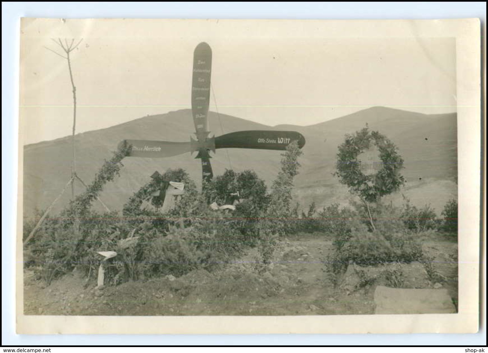 U5494/  Feld-Flieger Grab - Offz. Stellv. Witt  Veles Mazedonein Original Foto  - Ostpreussen