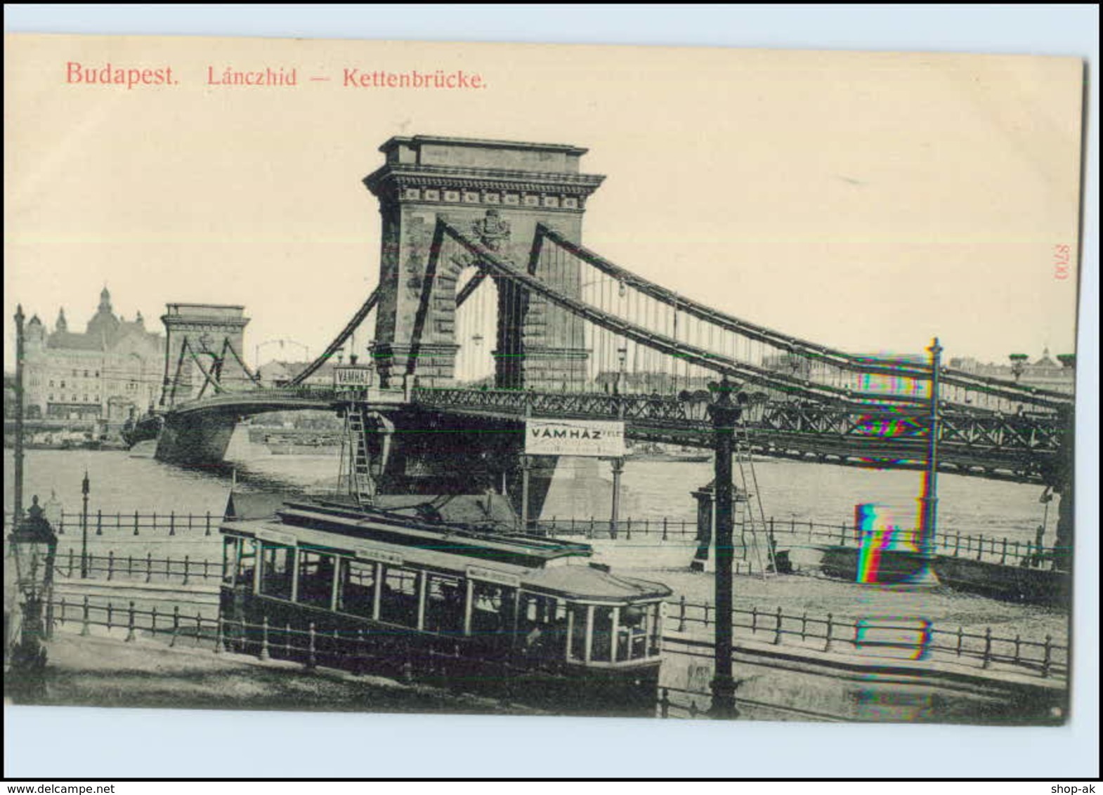 N1101/ Budapest Kettenbrücke Straßenbahn AK Ungarn Ca.1912 - Hongrie