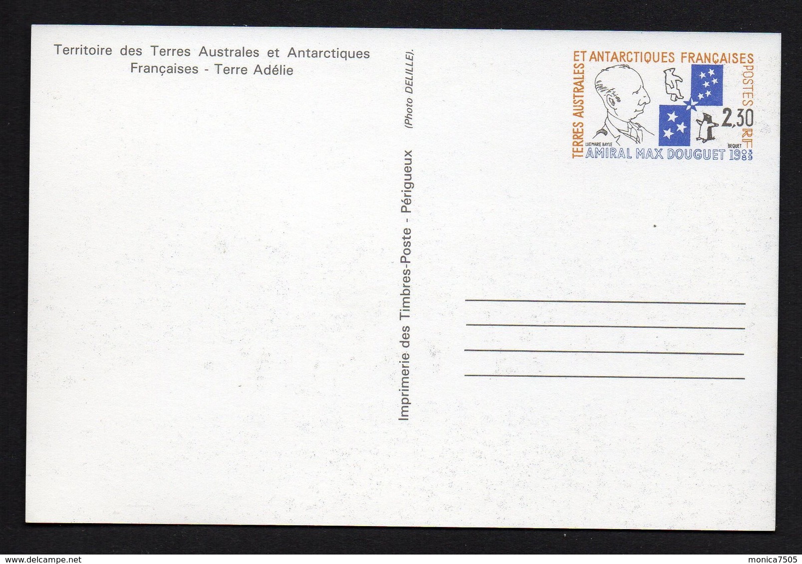 T.A.A.F (  ENTIER  ) : Y&T N°  1 CP  ENTIER  NEUF  SANS  TRACE  DE  CHARNIERE . - Enteros Postales