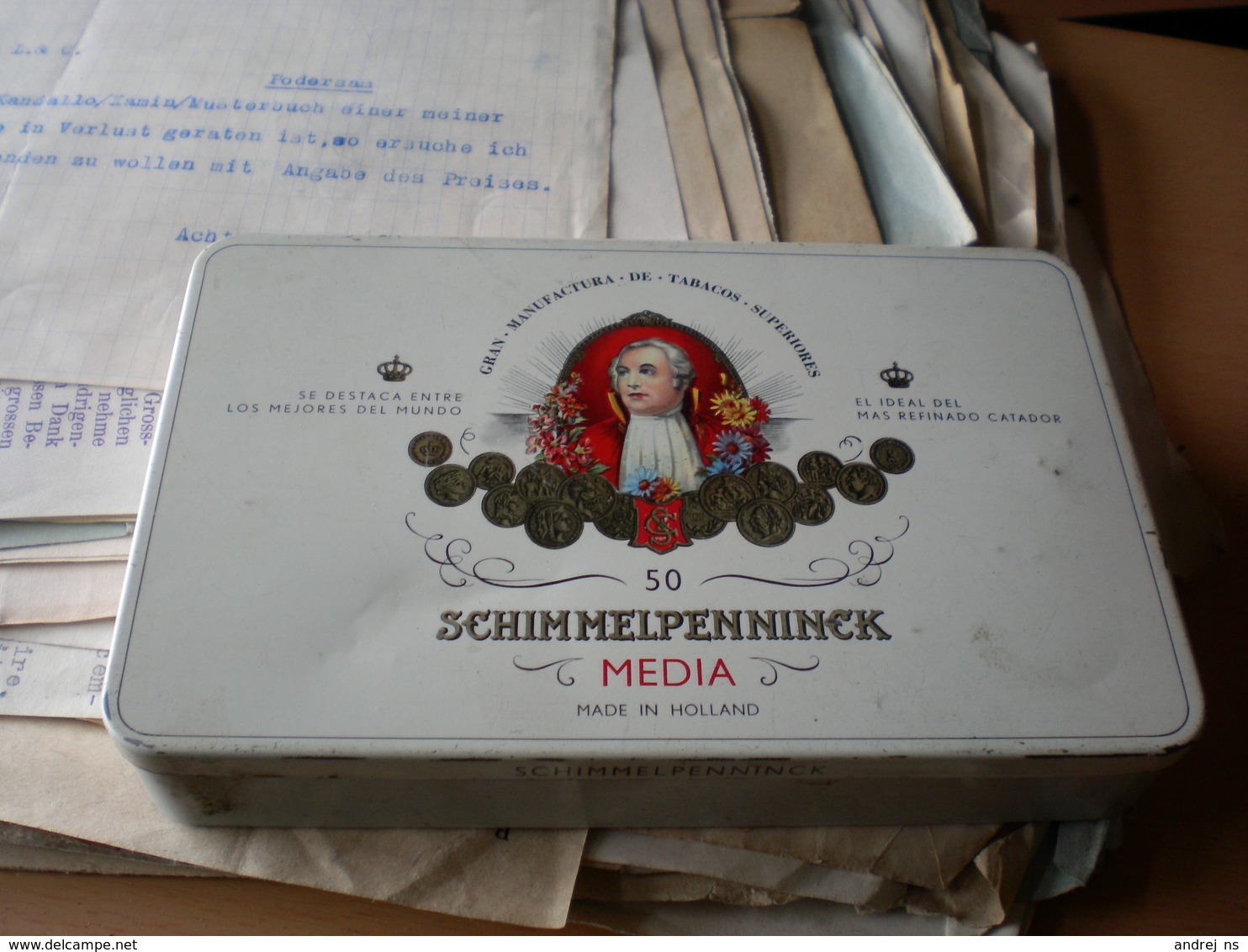 Old Tin Box Schimmelpenninck Media Made In Holland - Contenitori Di Tabacco (vuoti)