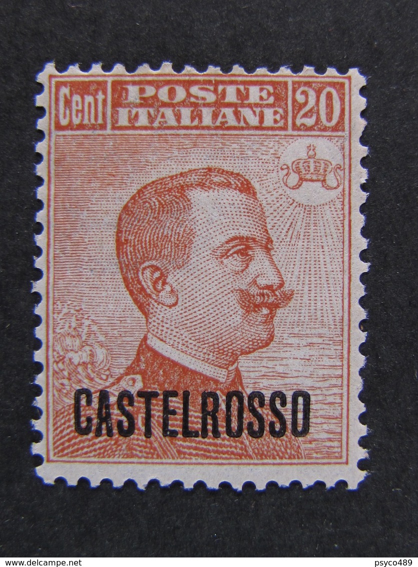 ITALIA Colonie Castelrosso-1922- "Italia Sopr." C. 20 MH* (descrizione) - Castelrosso