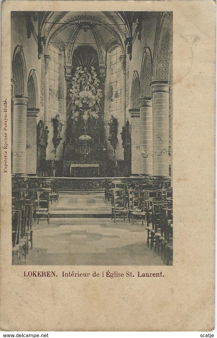 Lokeren.   -   Intérieur De L'Eglise   -   1903 Moerbeke   Naar   Oostacker - Lokeren