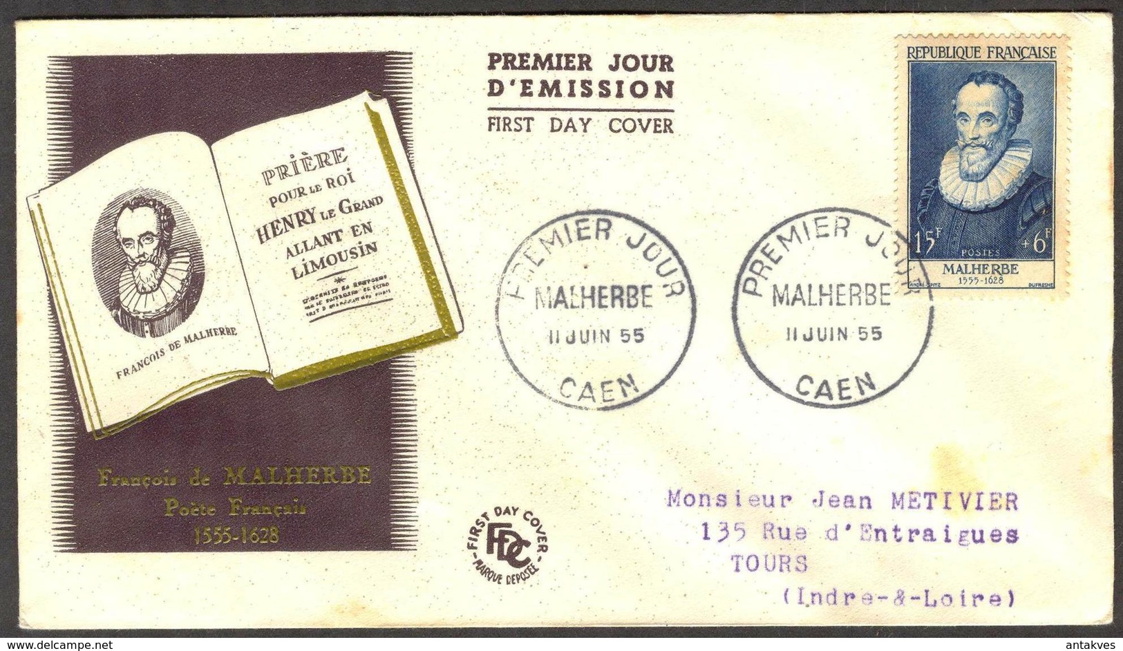 {F036} France 1955 Malherbe FDC See Scan !! - 1950-1959