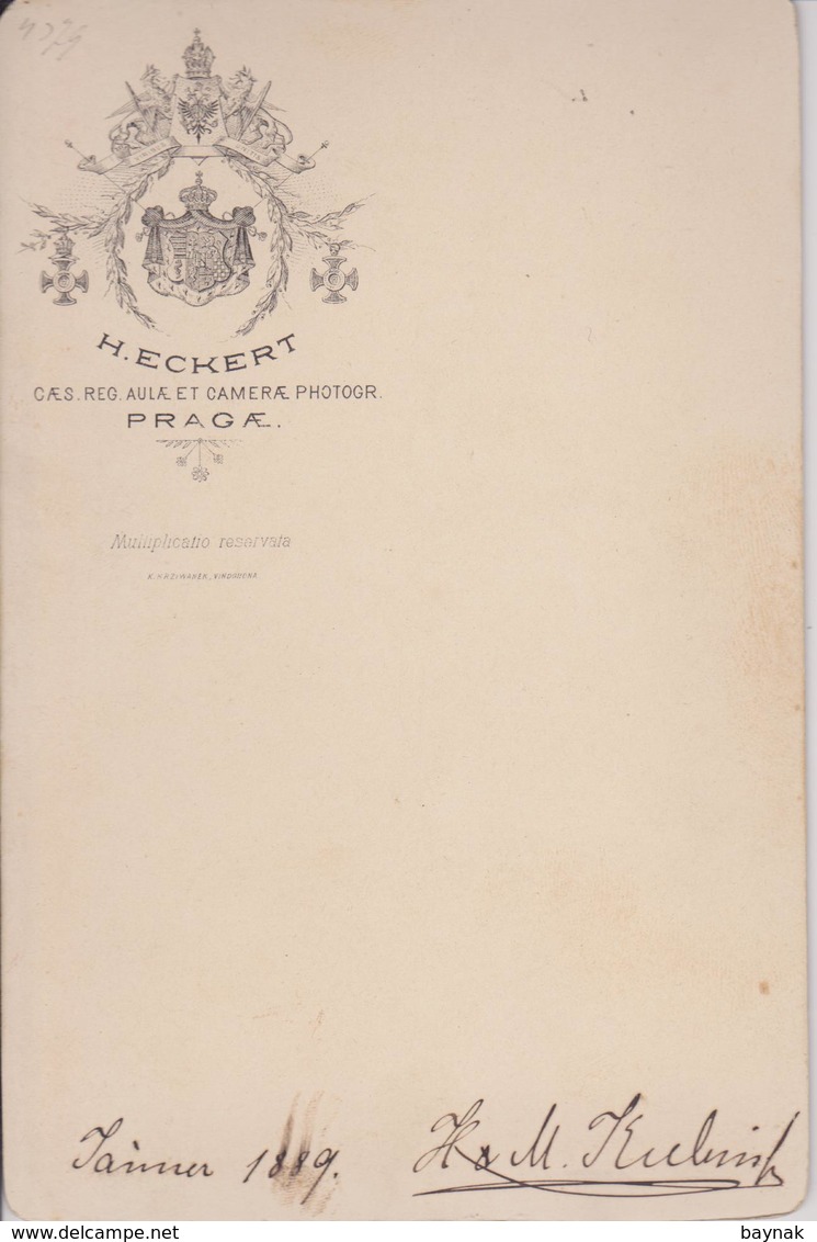 LL2  ~  CZECH, PRAG ~  YEAR 1889  ~   CABINET PHOTO  -  CDV  ~ 16,5  X 11  ~   COUPLE  ~ FOTOGRAF  H. ECKERT - Alte (vor 1900)